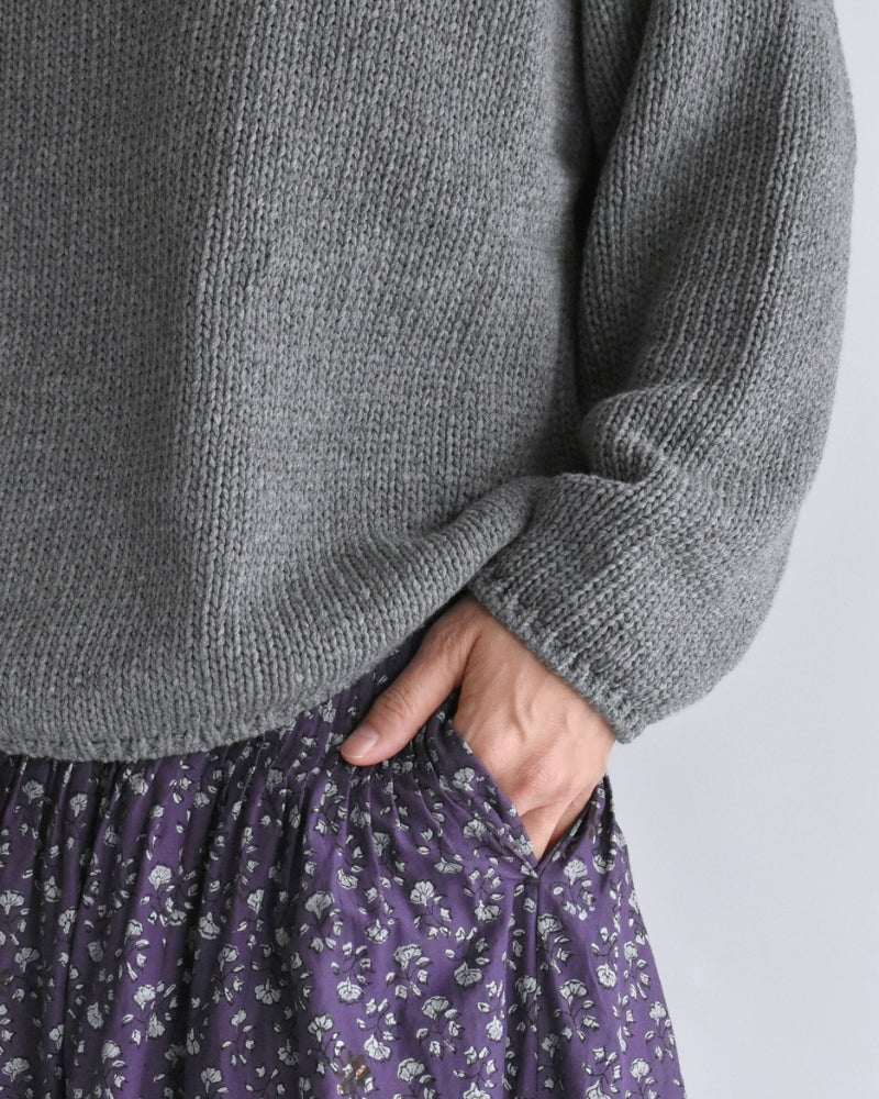 Raglan Pullover Knit in Gray