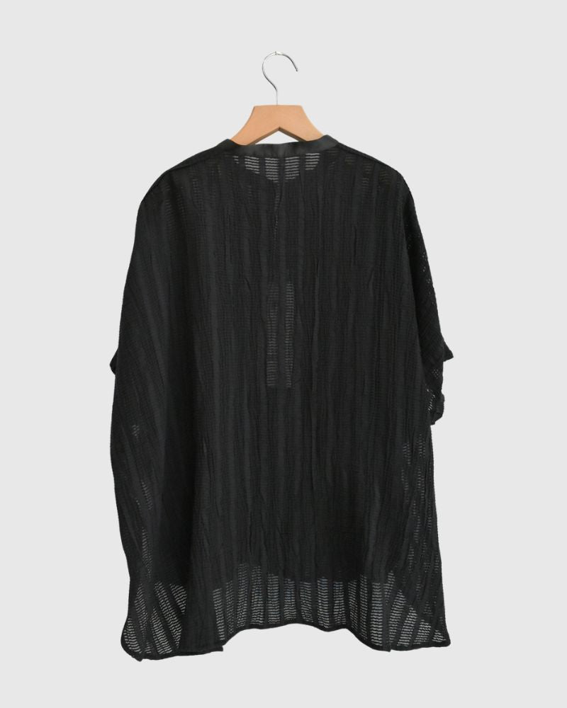 Wide Square Blouse in Black