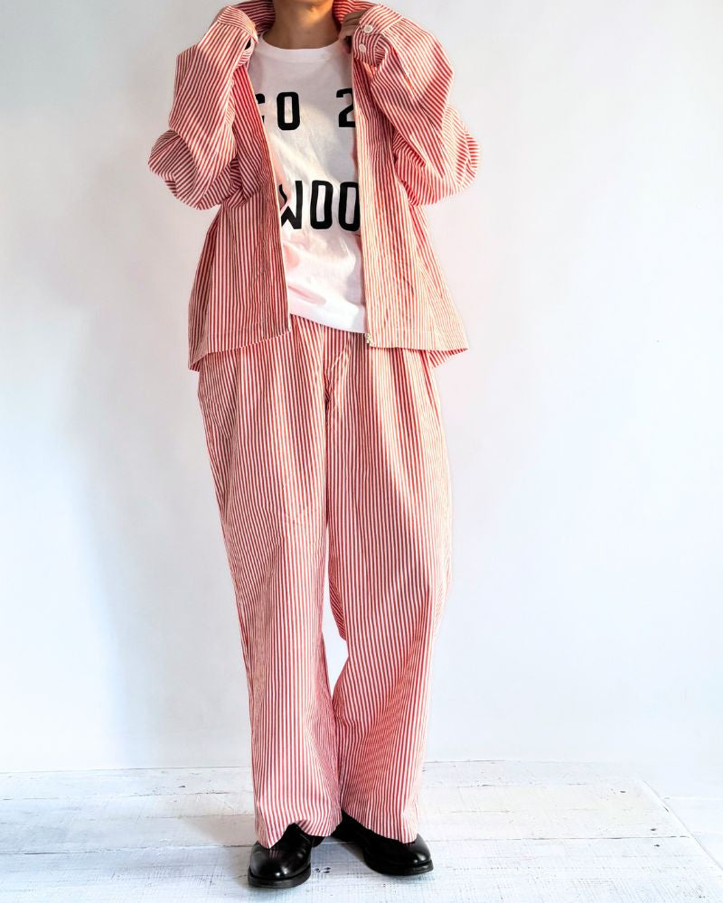 POPLIN STRIPE DRIZZLER JACKET in OrangeStripe