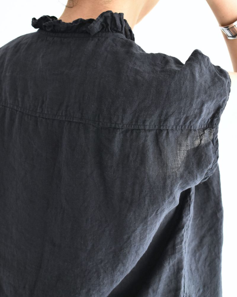 French/SL Frill Collar Shirt in Marine