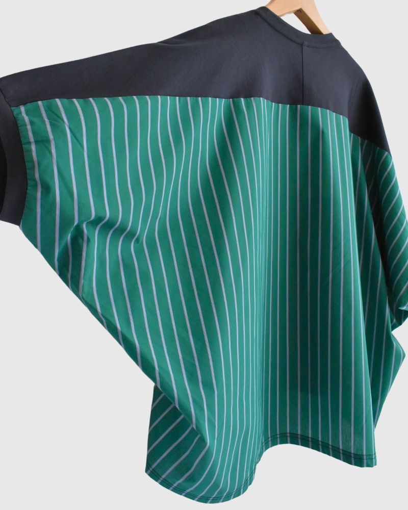 Design combination top 'SALOW' in Navy/Green