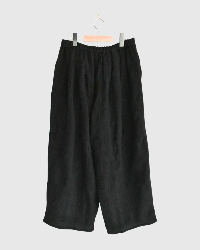 Wool Check Pants in Black