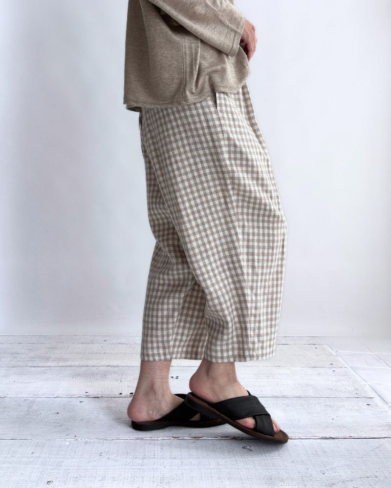 Egg Pants (LINEN) in Gingham
