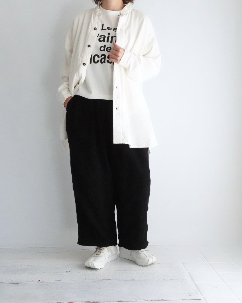 Stand Collar Shirt in White