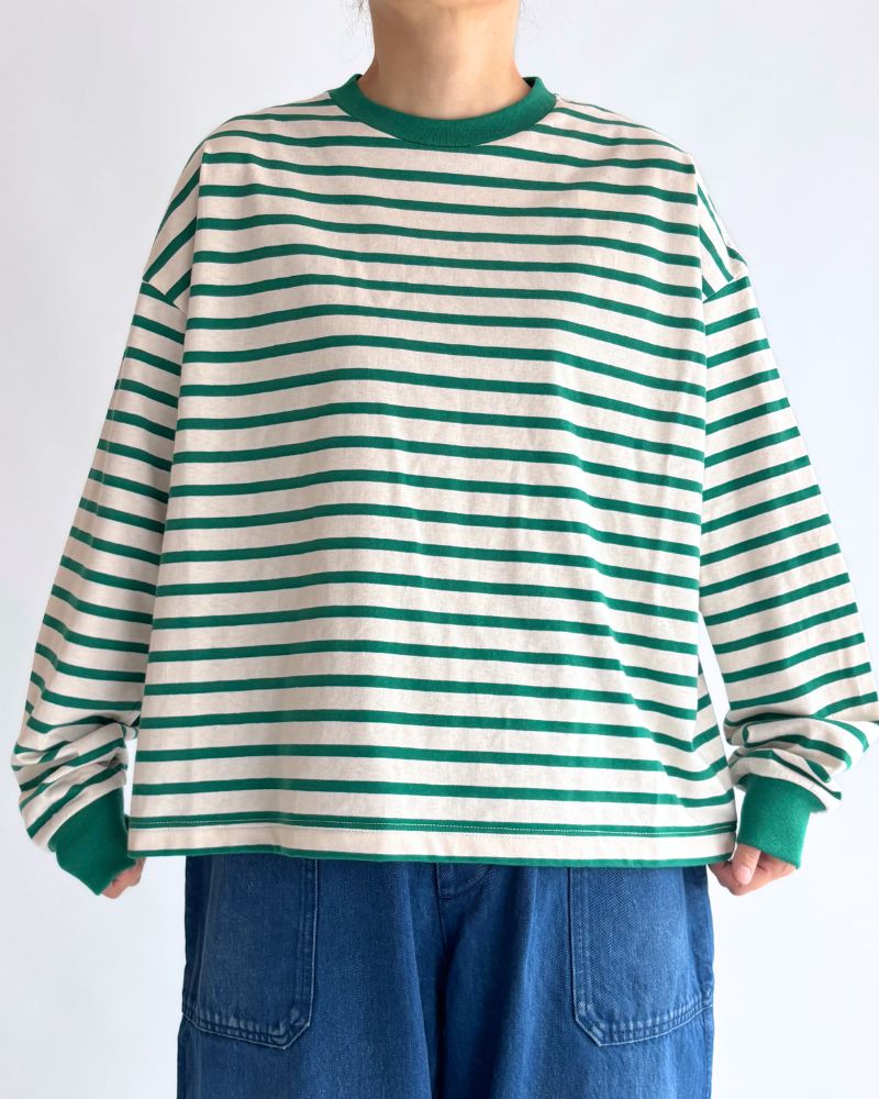 Taco Cotton Striped Long Sleeve T-Shirt Royal in Pink/Green