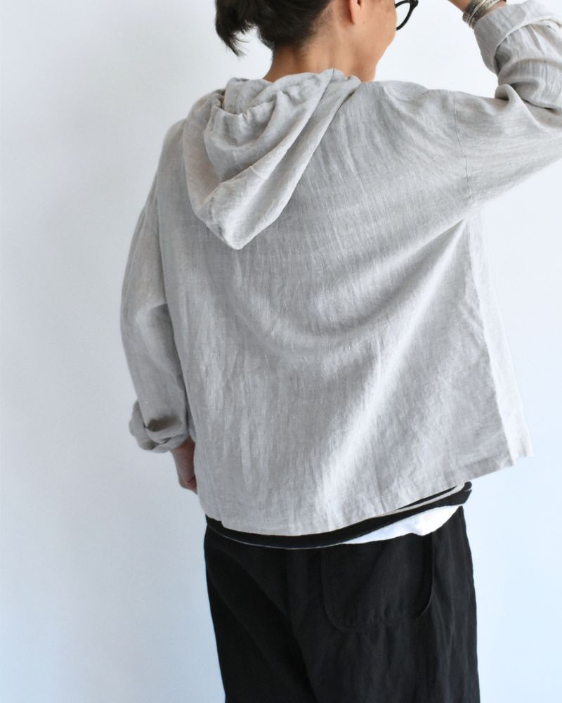 Hoodie Shirt (LINEN) in Natural