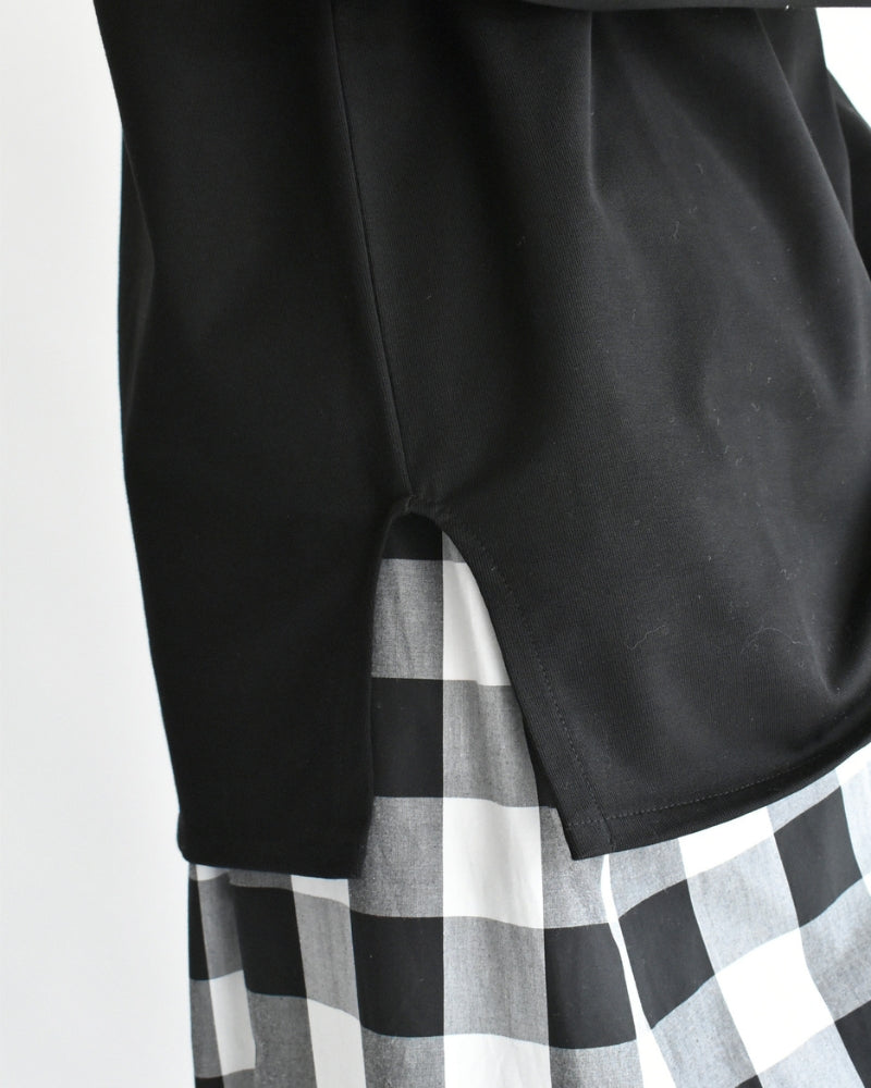 Giza Cotton Basque T-Shirt in Black