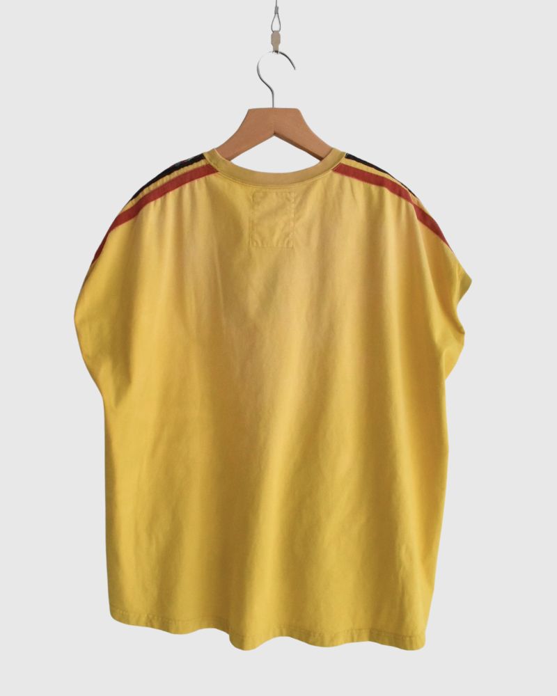 Vintage-style Tyrolean Tape Sleeveless T-shirt in Yellow