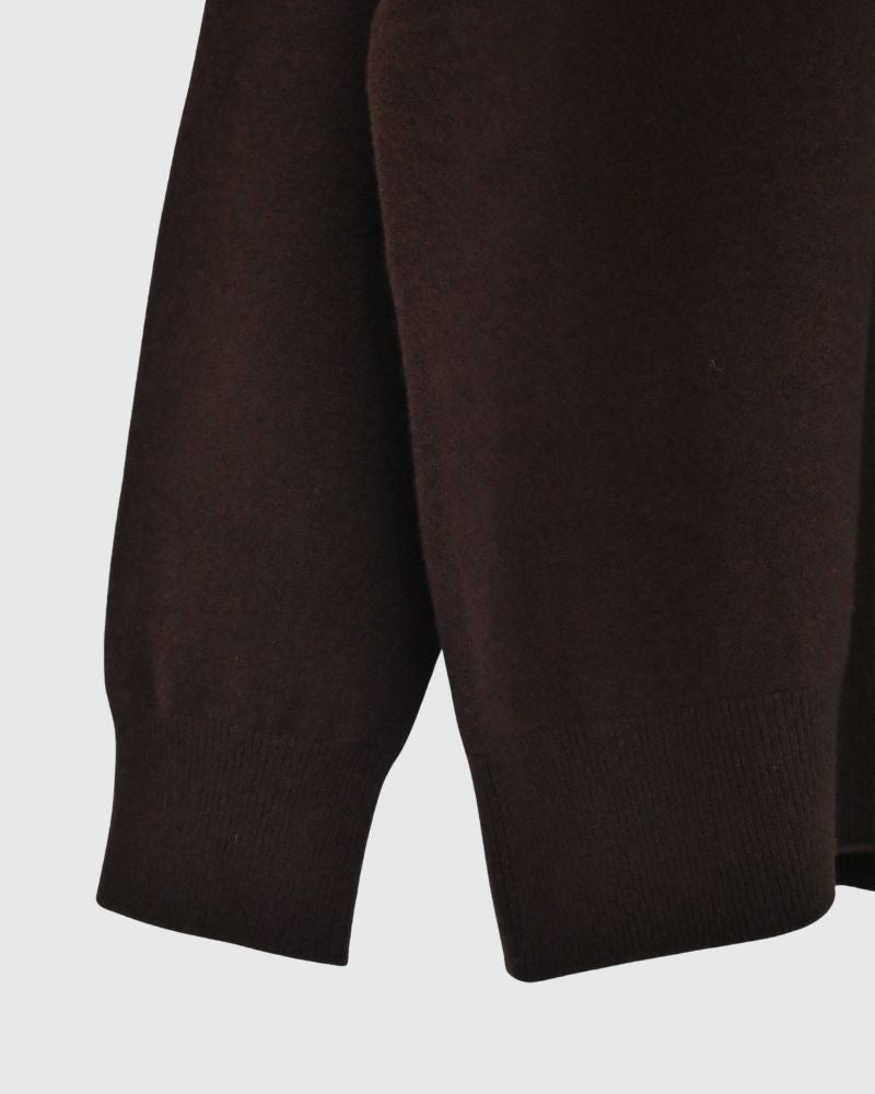 GINNY V-neck knit pullover in Brown