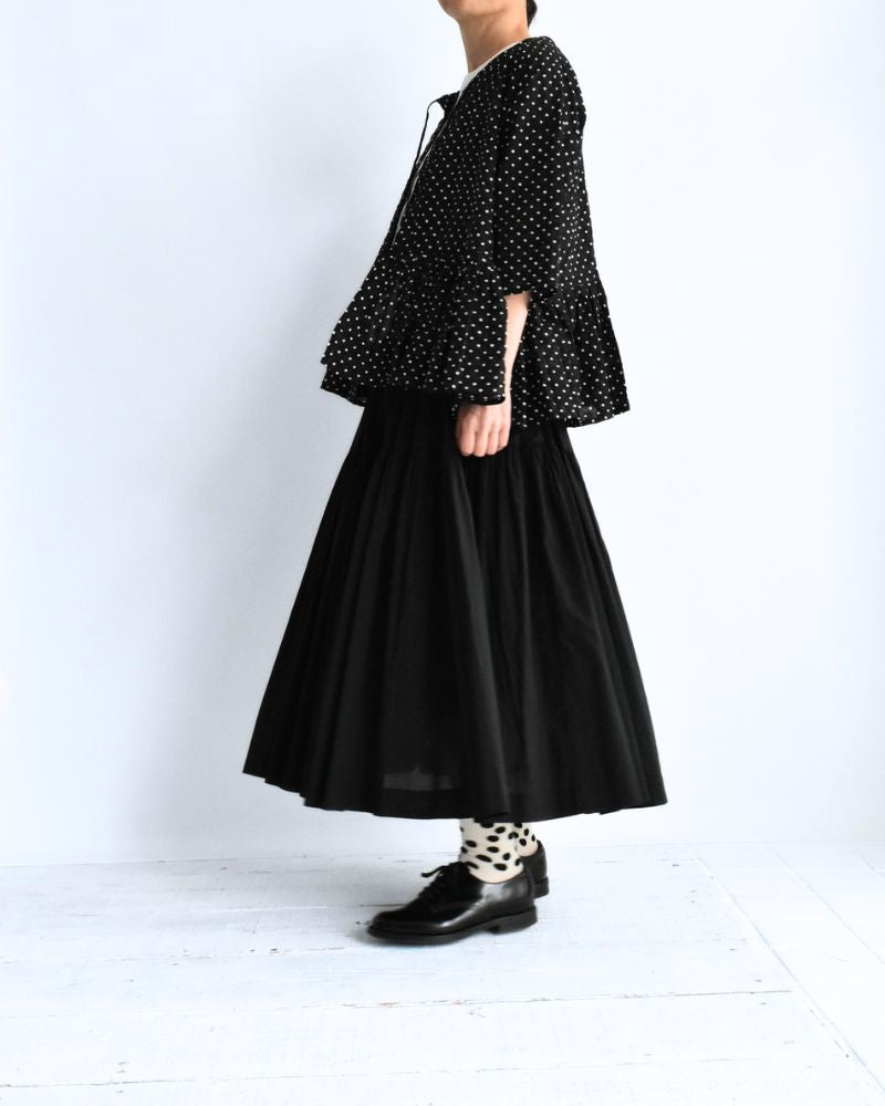 Ripple Dot Cache-coeur Blouse in Black/White