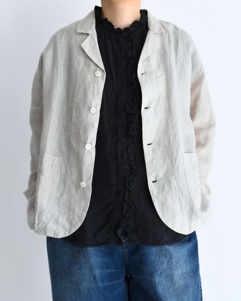 Handwoven 60x60 Linen Jacket in LightGray