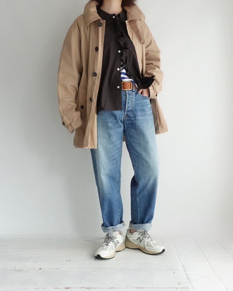 Balmacaan Short Coat in GrayKhaki