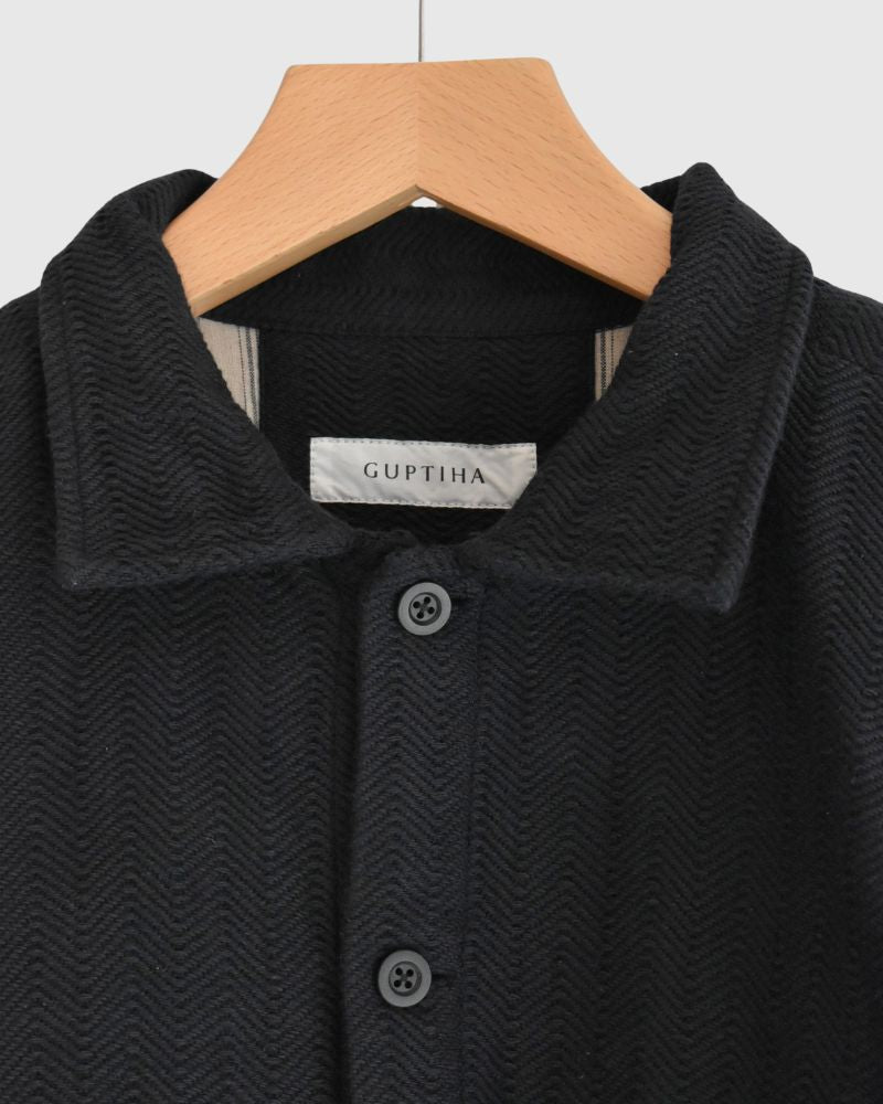 TEORI Cotton Herringbone Jacket in Black