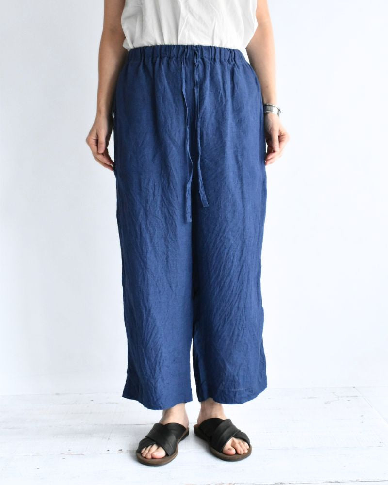Indigo Linen Pants in Blue