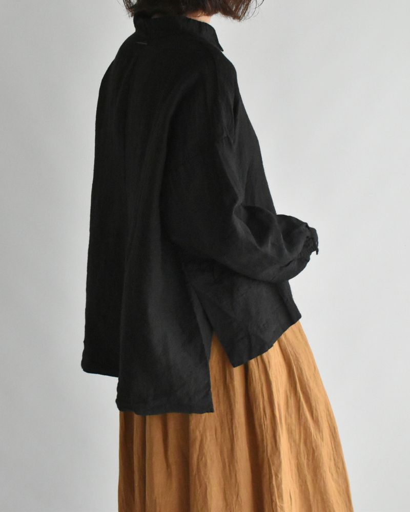Handwoven 60 Linen Shirt in Black