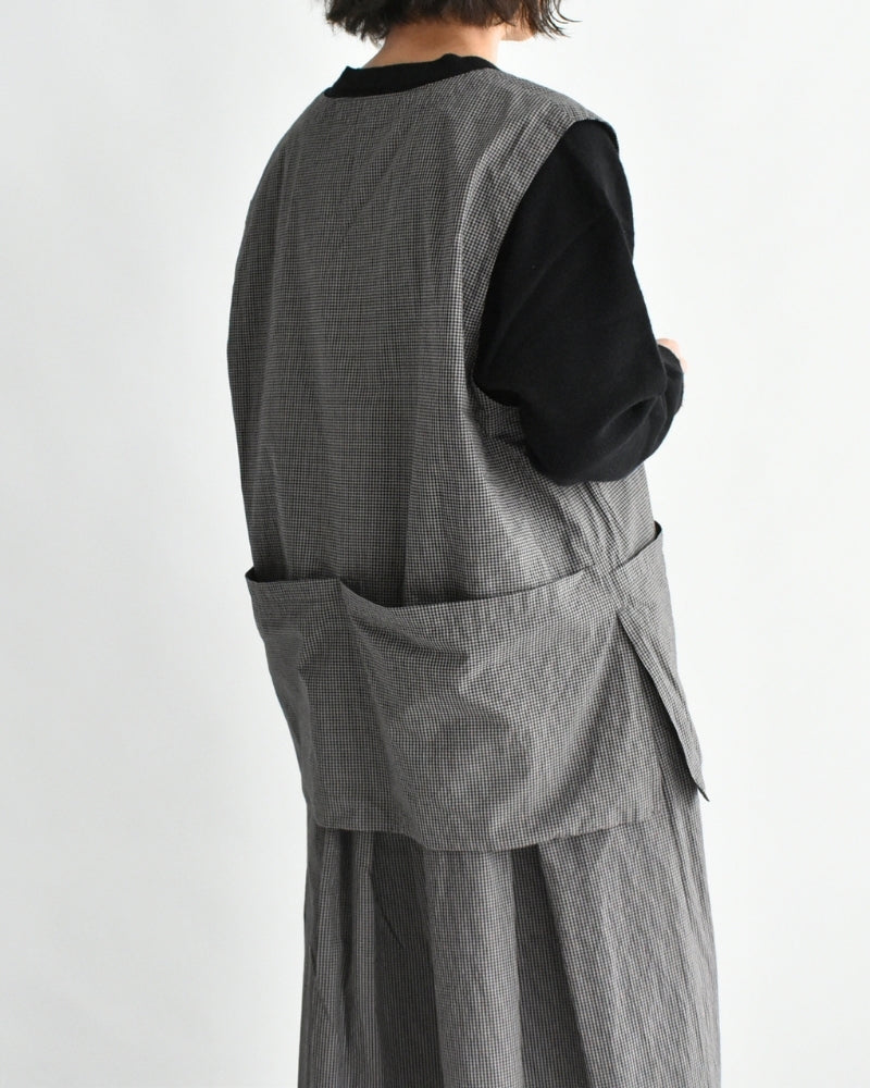 Work Pullover Vest in BrownGingham