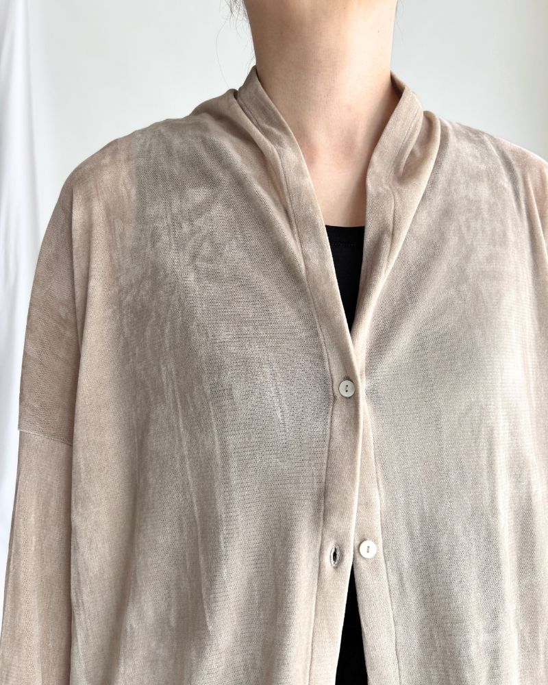 TULLE FLOCKY Cardigan in Beige