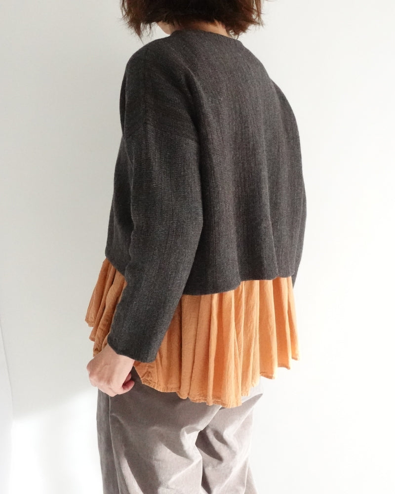Bottleneck Boiled Wool Knit in Brown