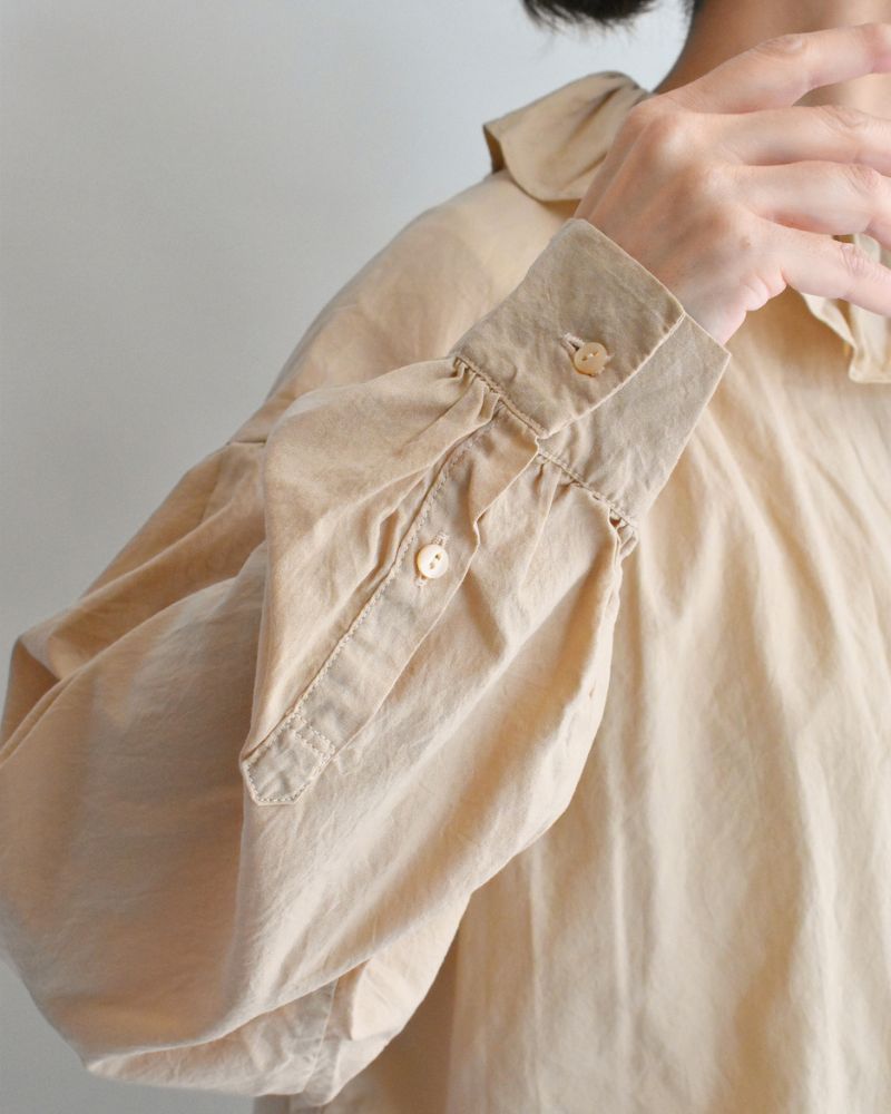 Ruffle Blouse in Beige