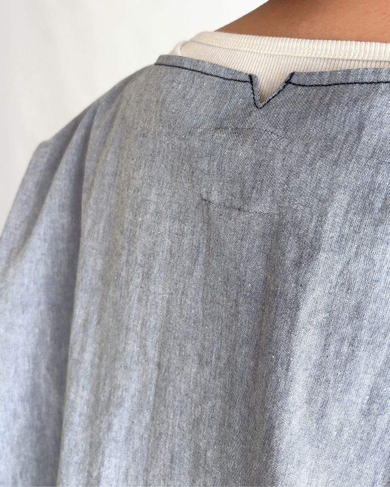 SOFT WASHER STITCH LONG PULLOVER in Navy