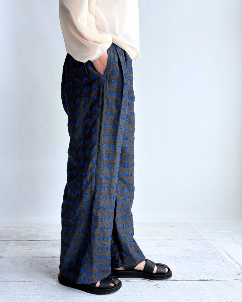 Jacquard Wide Pants in Charcoal