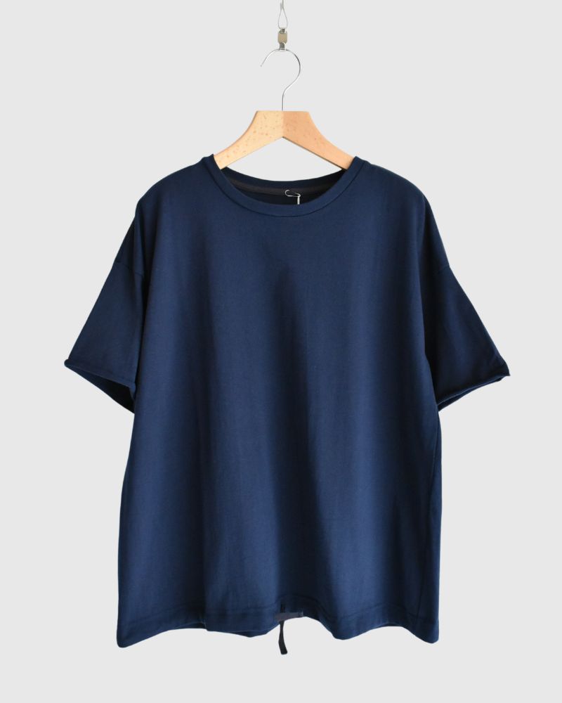 Cutoff Drawstring Tee in Navy