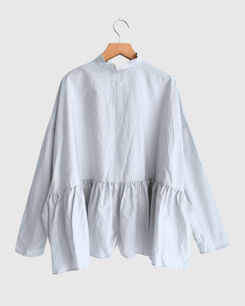 Back Gathered Blouse in SilverGray