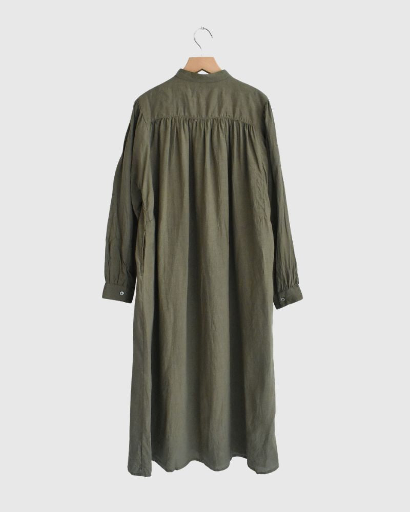 French Linen Dress in Khaki