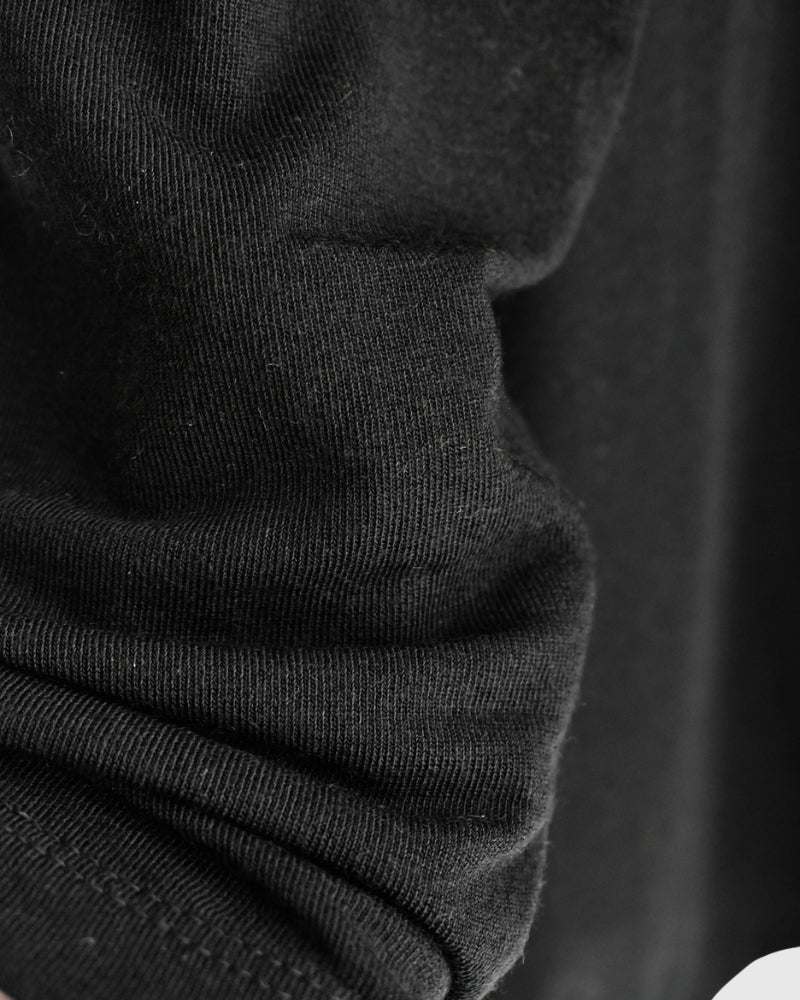 Sheer Jersey Crewneck in Black