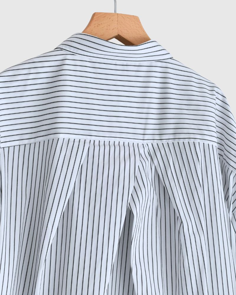 Knit vest layered striped shirt dress 'APOLU' in OffWhite