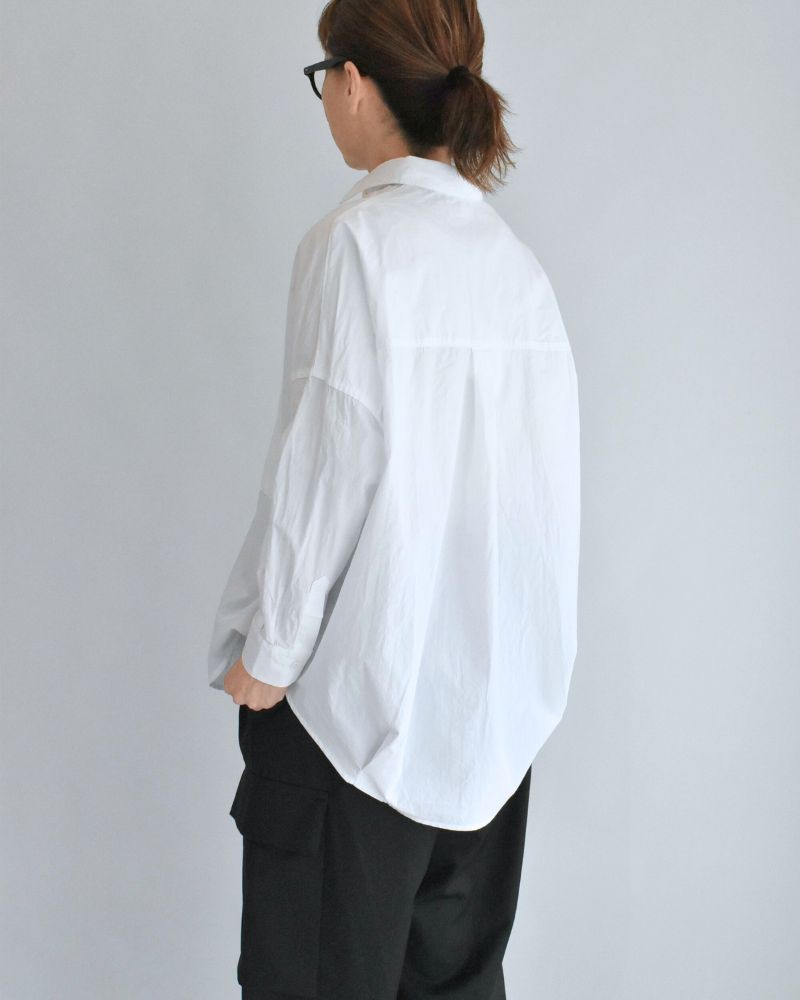 Tuck Cocoon Shirt in White