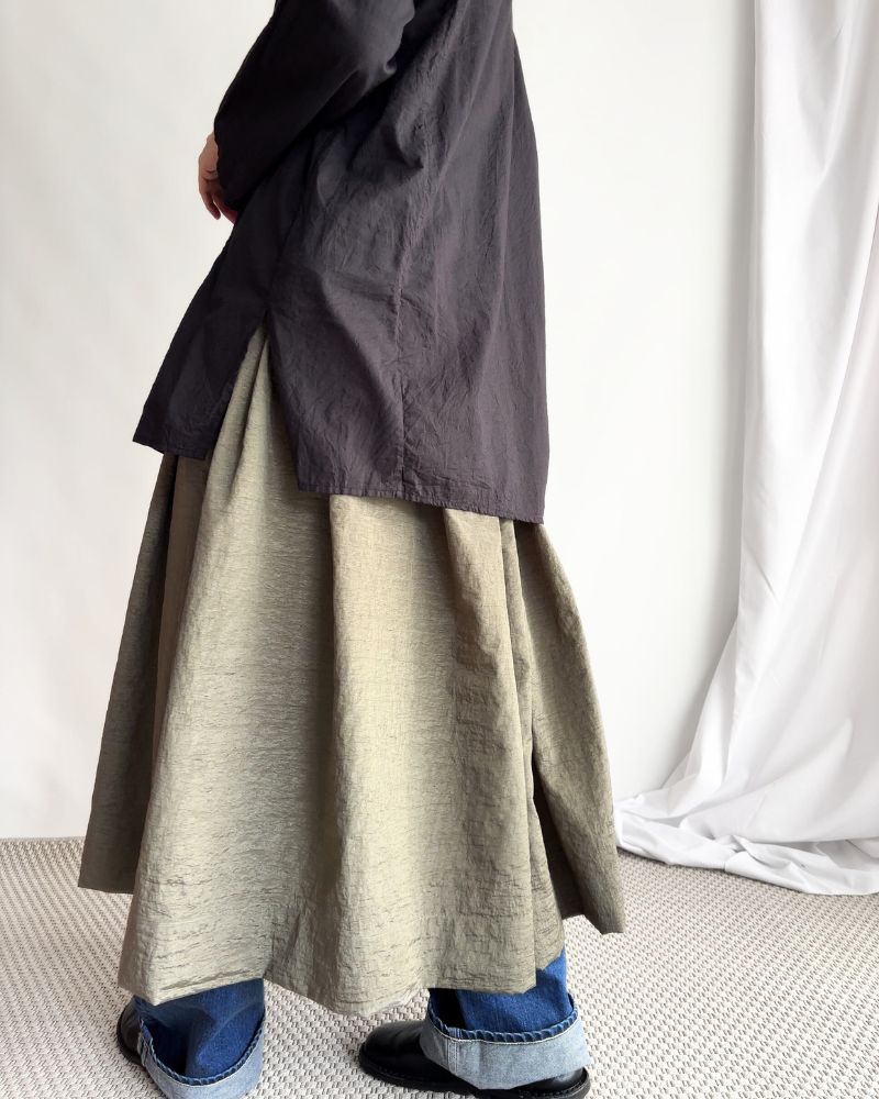 Vintage Cloth Shoulder Strap Skirt in Khaki