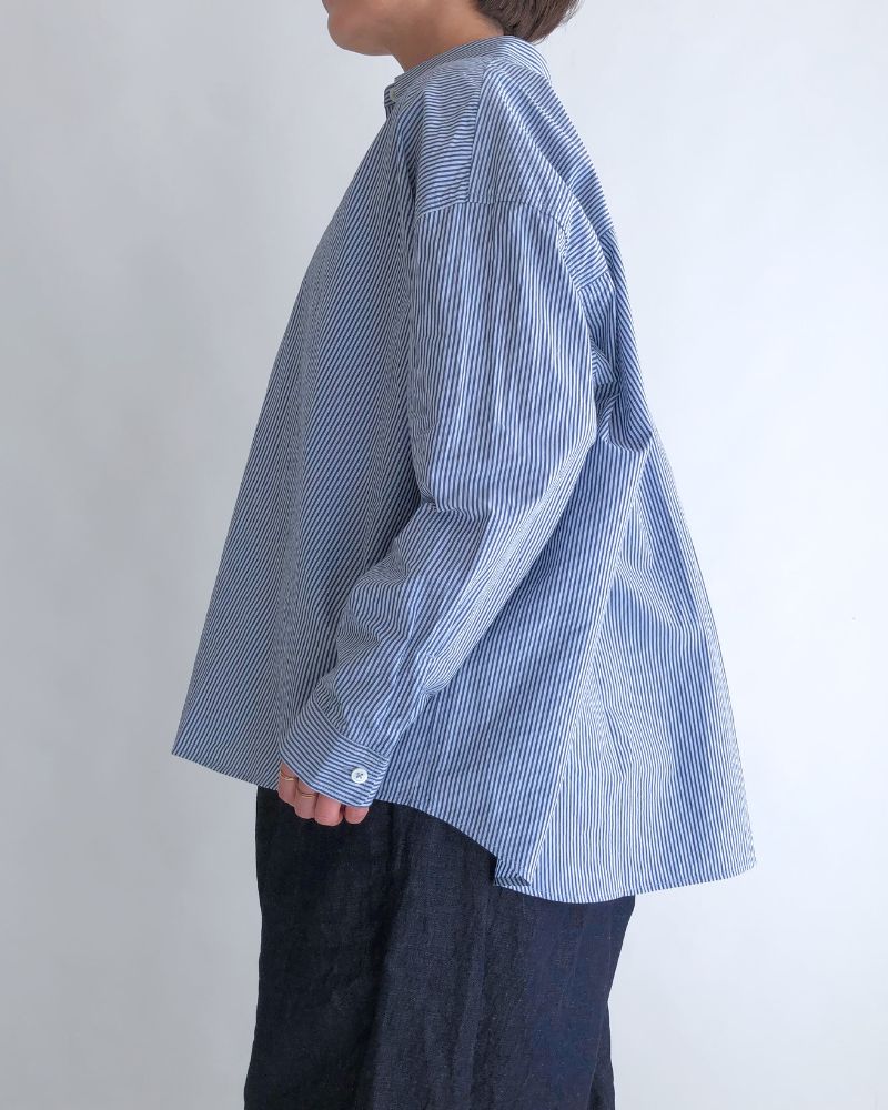 Regular Collar Big Shirt in Sax/Navy