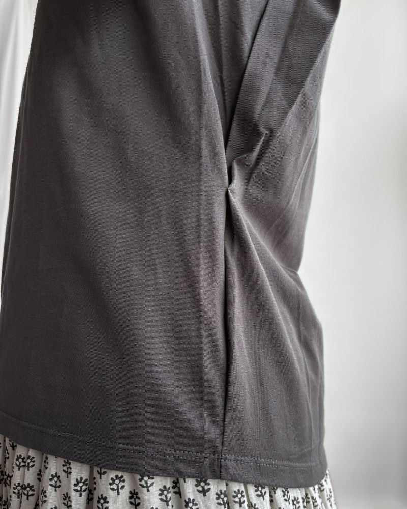 Shoulder Tuck Tank Top in DarkGray