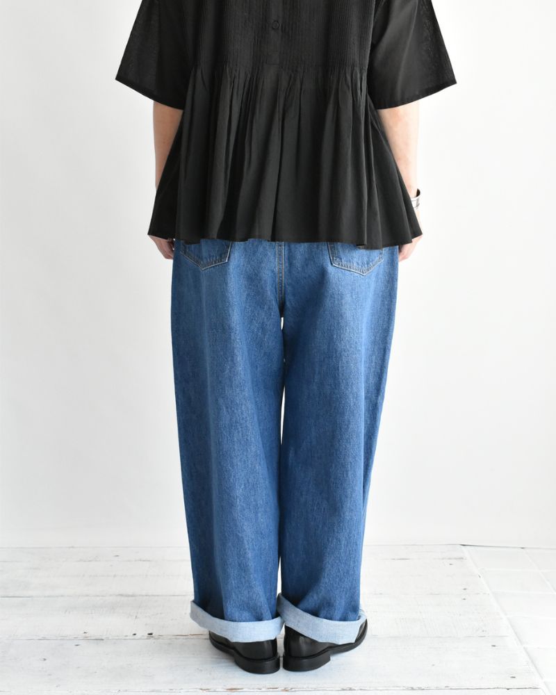 13oz Uneven Yarn Buggy Denim Pants in VintageWash