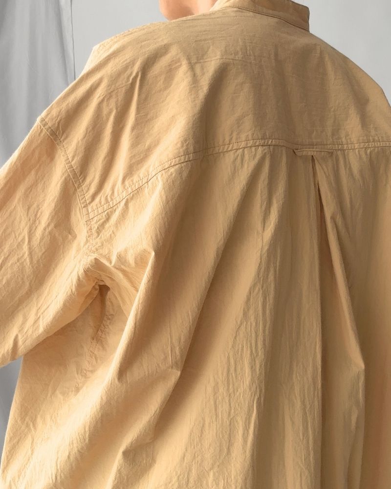 BAND COLLAR BIG SHIRT in Mustard