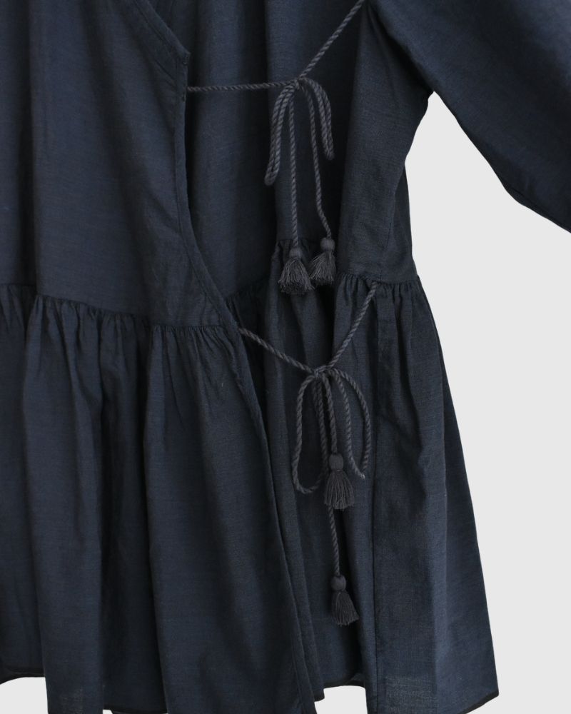Handwoven Cotton Hakeme Cache-coeur in DarkNavy
