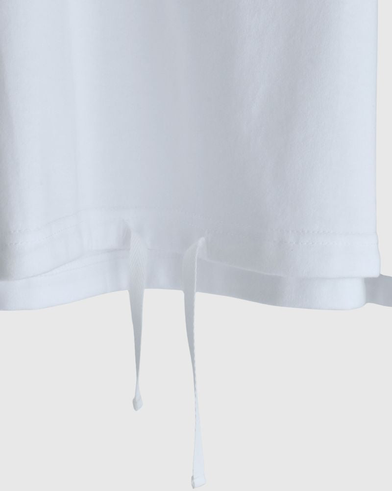 Drawstring Hoodie Pullover in White