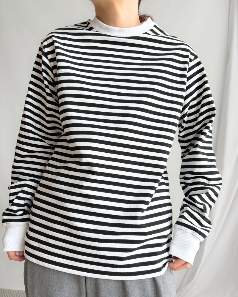 Jersey Crew Neck L/S TEE in BlackBorder