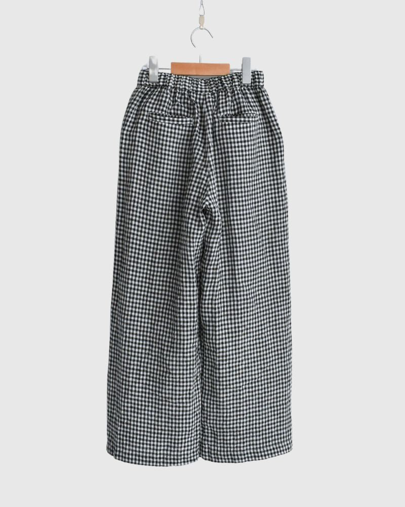 Gingham Check Pants in White/Black