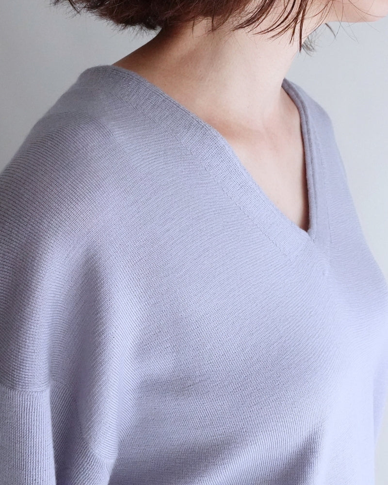 Deep V-Neck Sweater in Gray