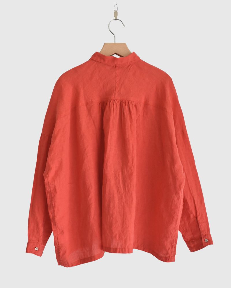 French Linen Shirt in Red
