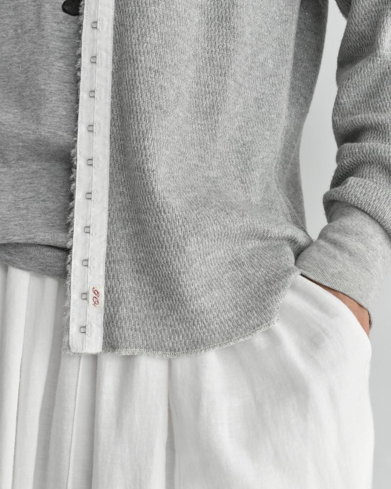 Lame Thermal Remake Cardigan in Gray