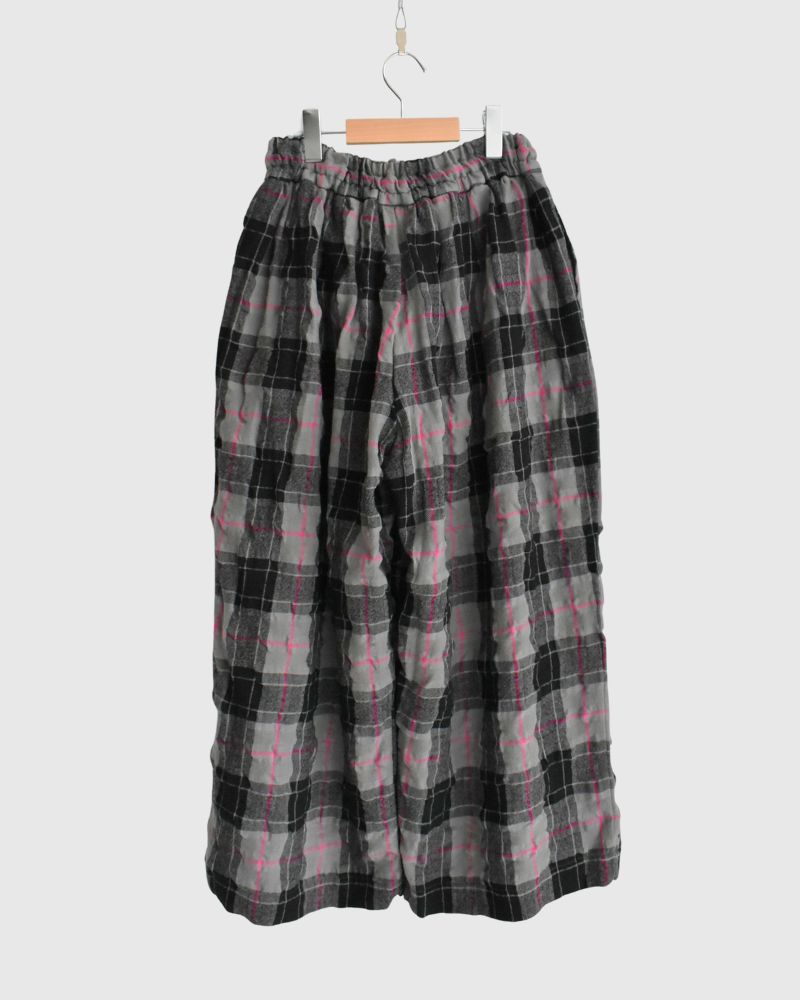 Cotton wool checked pants in Gray