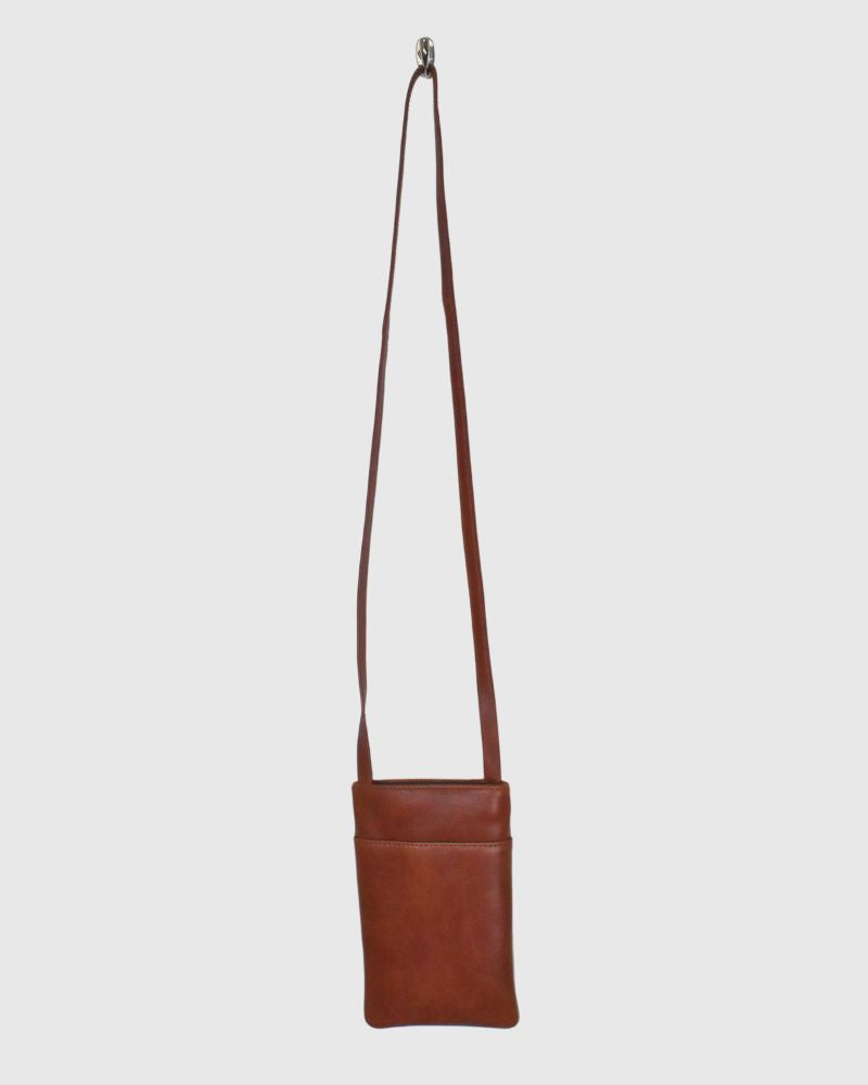 SHOULDER PHONE POUCH in LightBrown