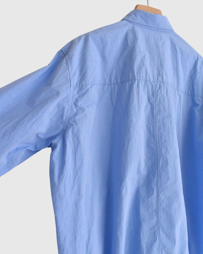 Drawstring shirt in Sax