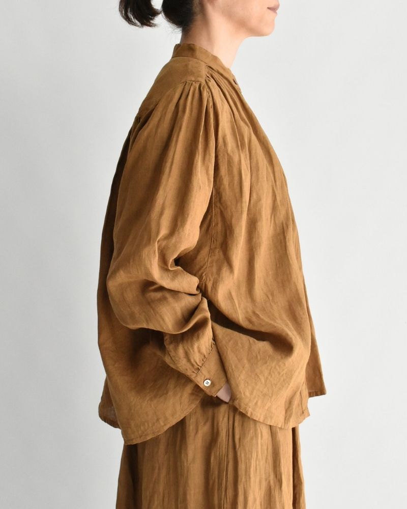 French Linen Shirt in Camel