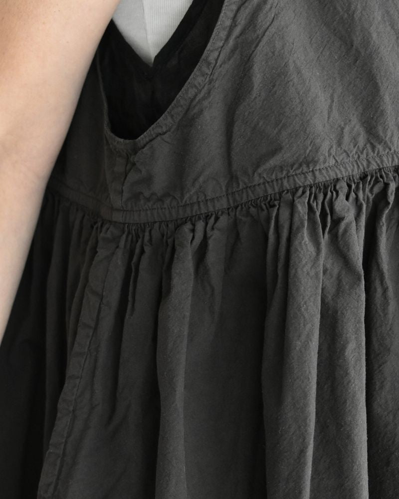 Sleeveless Gathered Top in Dark Brown