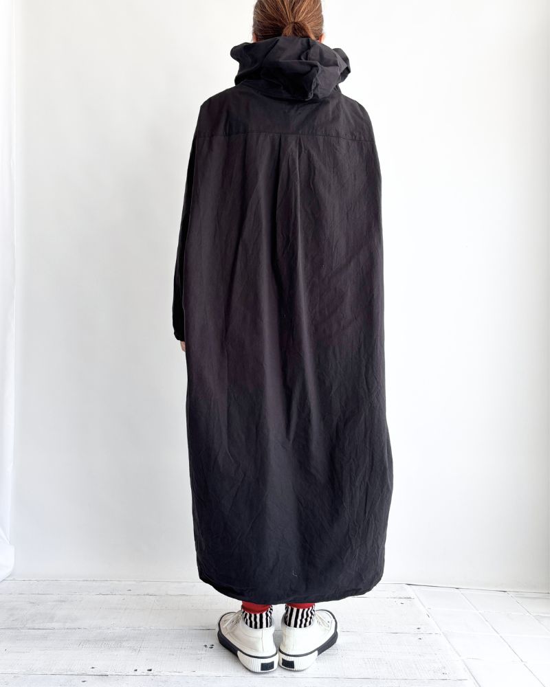 Hooded Coat Dress in Black