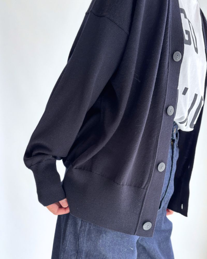 Merino Daddy Cardigan in Navy